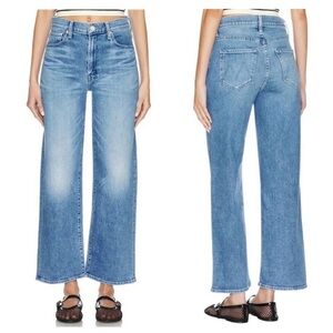 MOTHER High-Rise Wide Leg Jeans in Light Blue Denim (Mediterranean Muse)